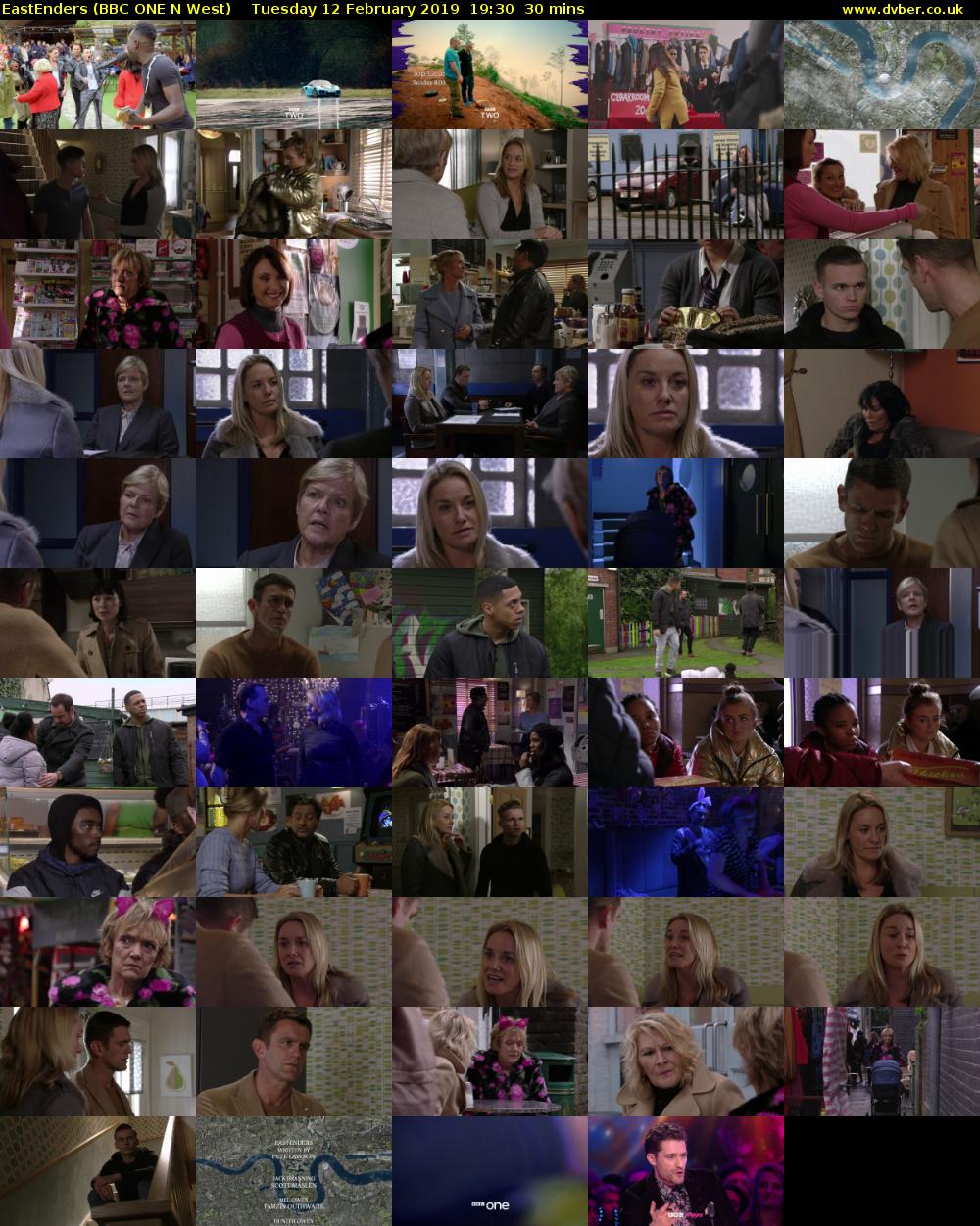 EastEnders (BBC ONE N West) Tuesday 12 February 2019 19:30 - 20:00