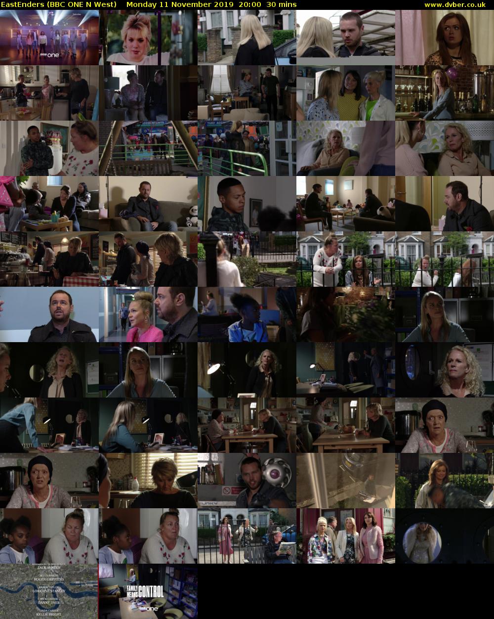 EastEnders (BBC ONE N West) Monday 11 November 2019 20:00 - 20:30