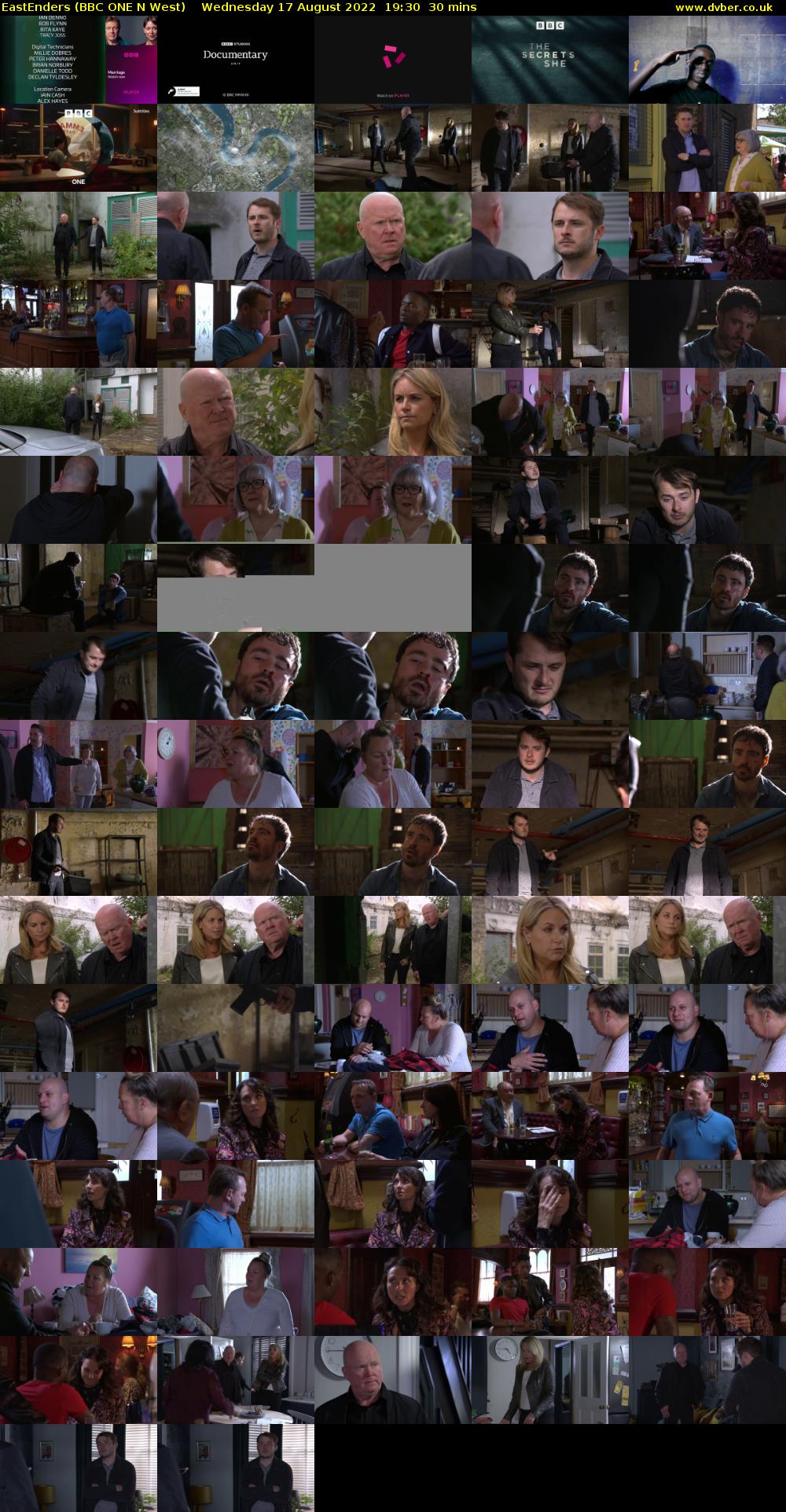 EastEnders (BBC ONE N West) Wednesday 17 August 2022 19:30 - 20:00