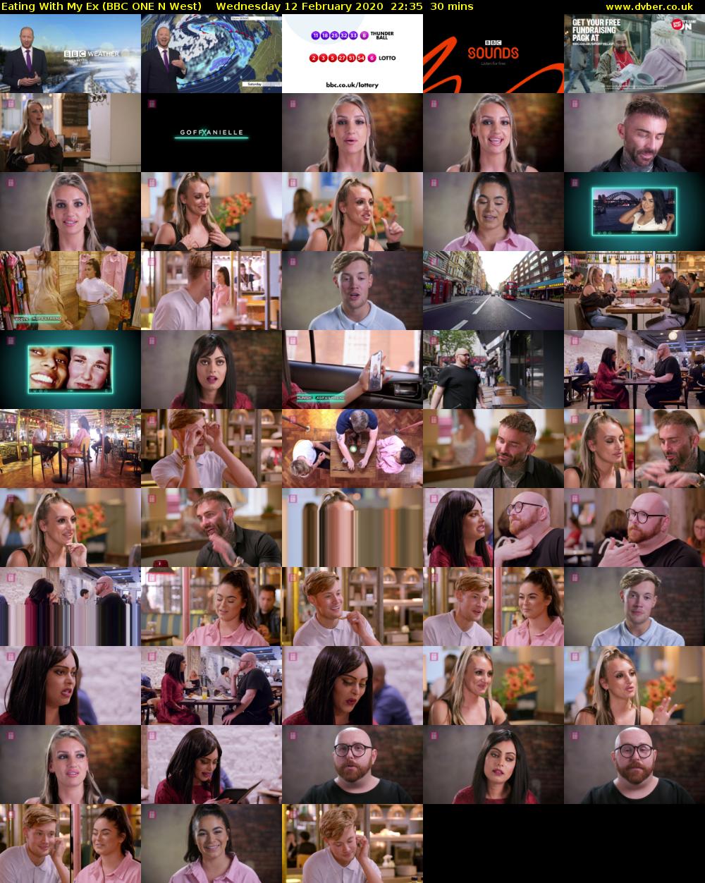 Eating With My Ex (BBC ONE N West) Wednesday 12 February 2020 22:35 - 23:05