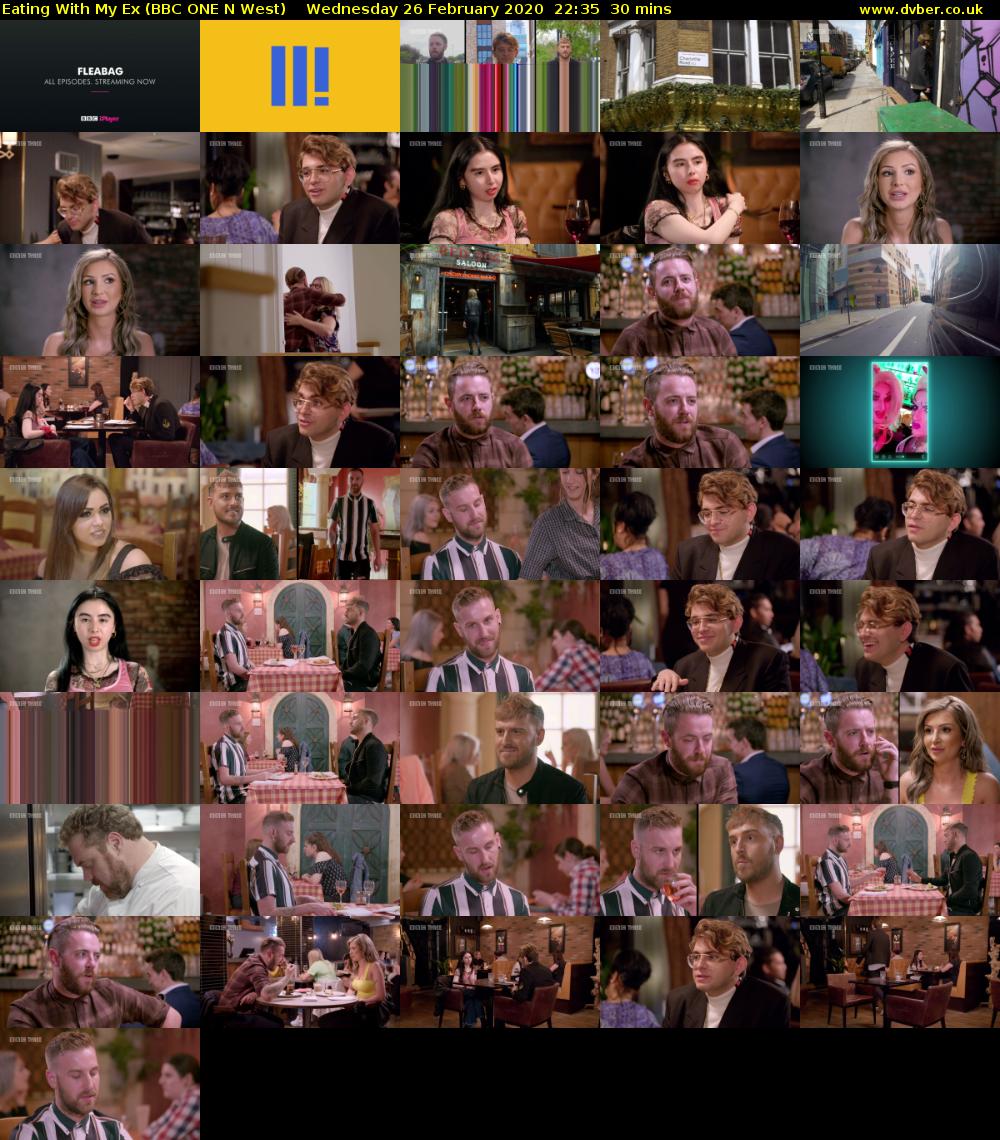 Eating With My Ex (BBC ONE N West) Wednesday 26 February 2020 22:35 - 23:05