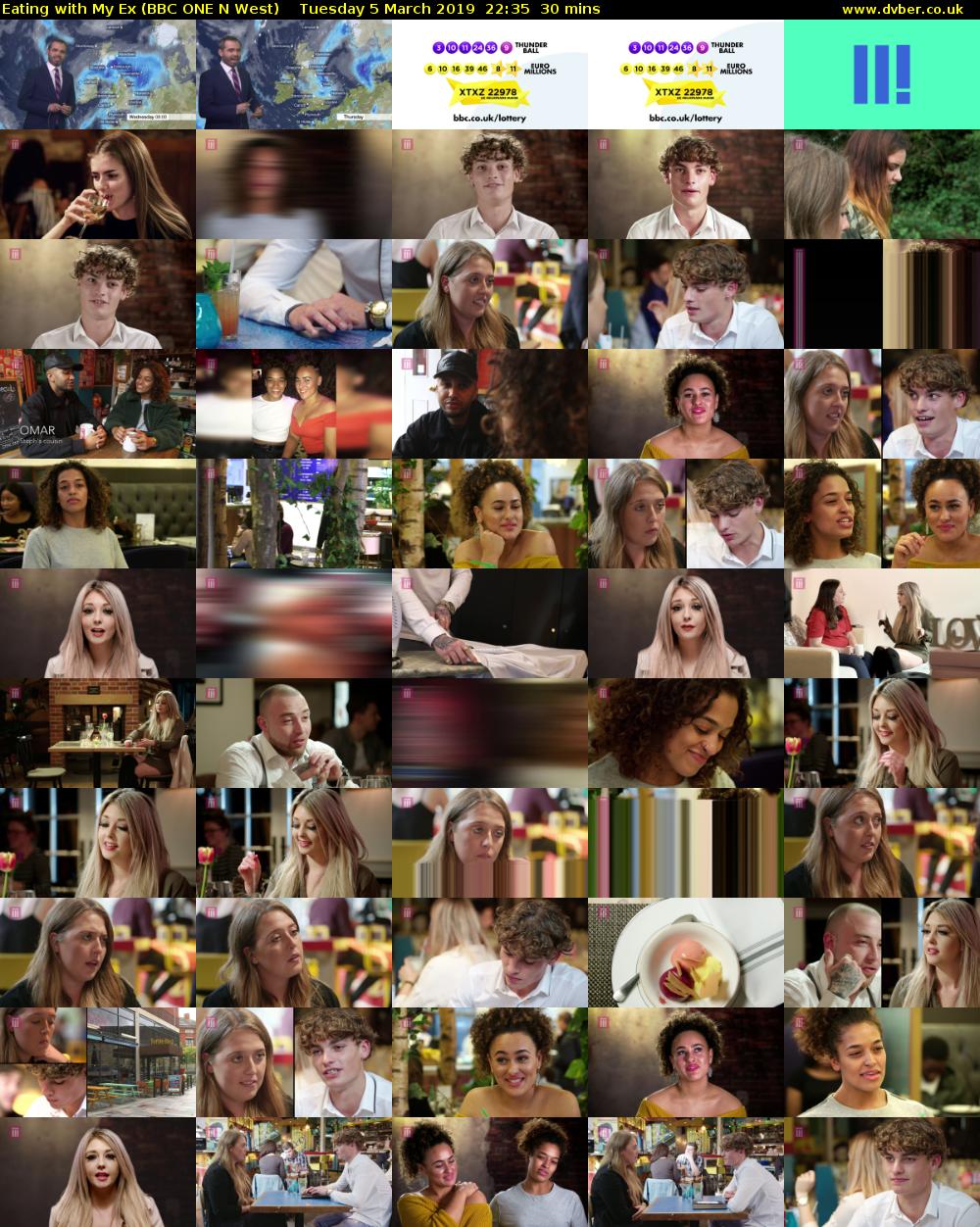 Eating with My Ex (BBC ONE N West) Tuesday 5 March 2019 22:35 - 23:05