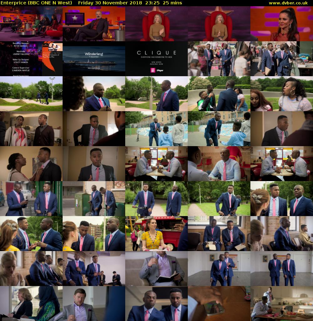 Enterprice (BBC ONE N West) Friday 30 November 2018 23:25 - 23:50