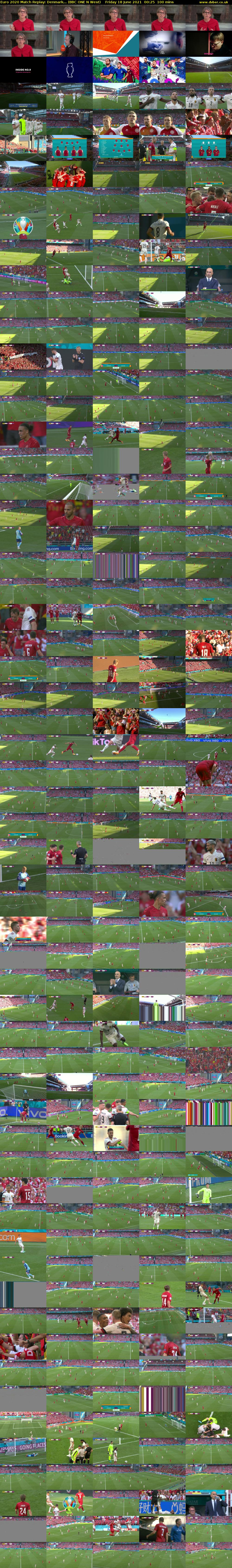 Euro 2020 Match Replay: Denmark... (BBC ONE N West) Friday 18 June 2021 00:25 - 02:05