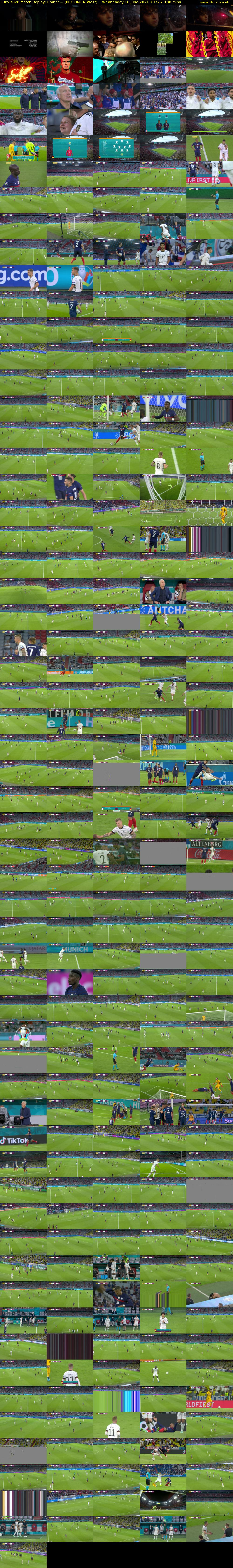 Euro 2020 Match Replay: France... (BBC ONE N West) Wednesday 16 June 2021 01:25 - 03:05
