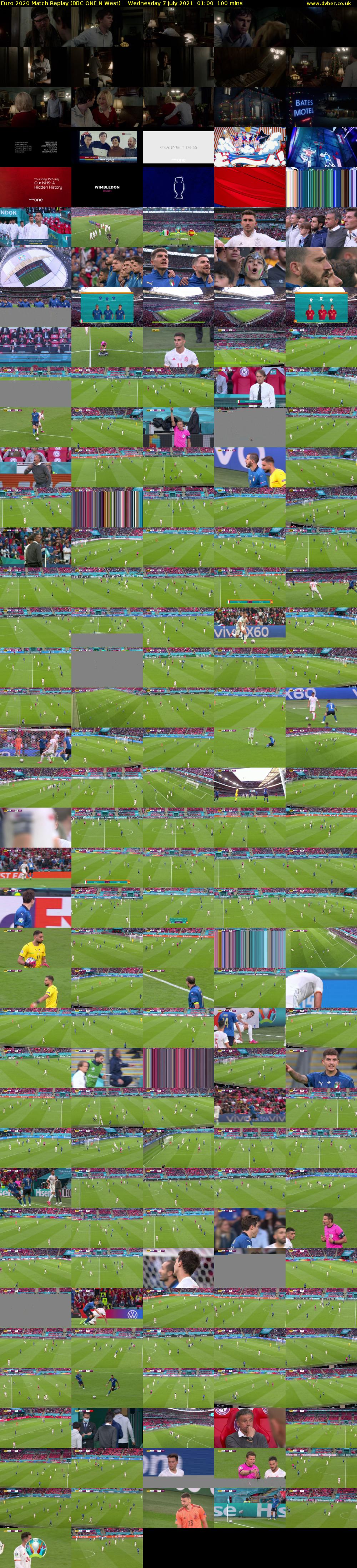 Euro 2020 Match Replay (BBC ONE N West) Wednesday 7 July 2021 01:00 - 02:40