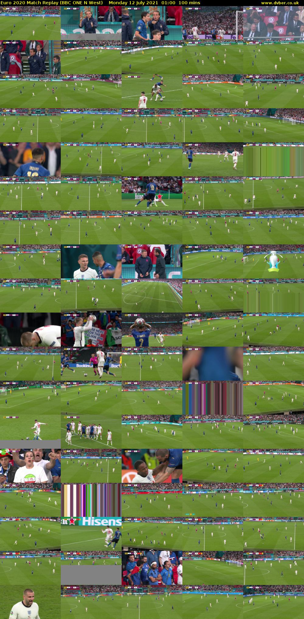 Euro 2020 Match Replay (BBC ONE N West) Monday 12 July 2021 01:00 - 02:40