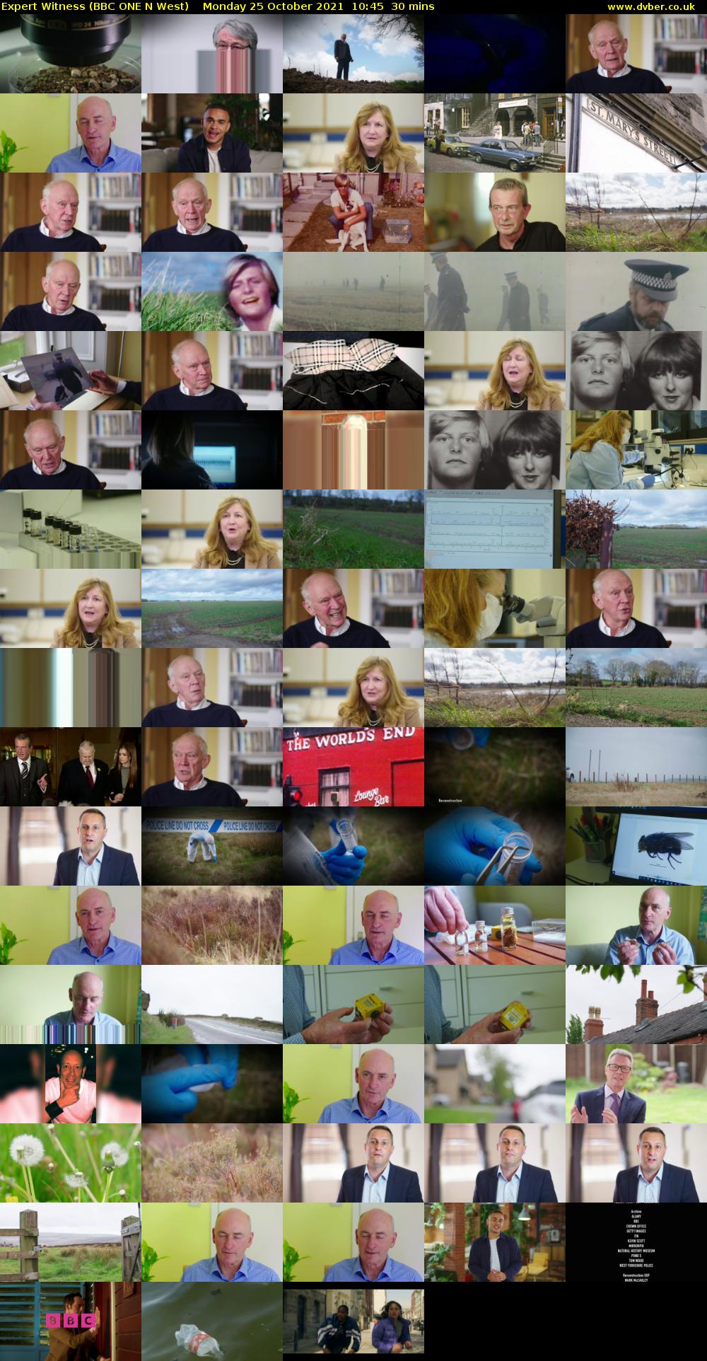 Expert Witness (BBC ONE N West) Monday 25 October 2021 10:45 - 11:15