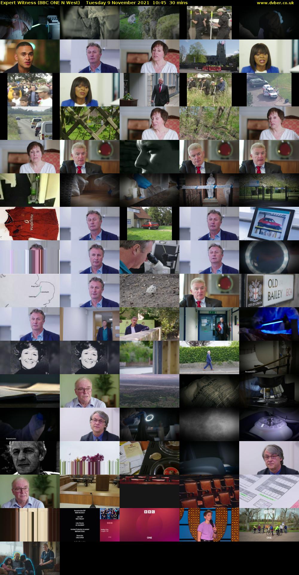 Expert Witness (BBC ONE N West) Tuesday 9 November 2021 10:45 - 11:15