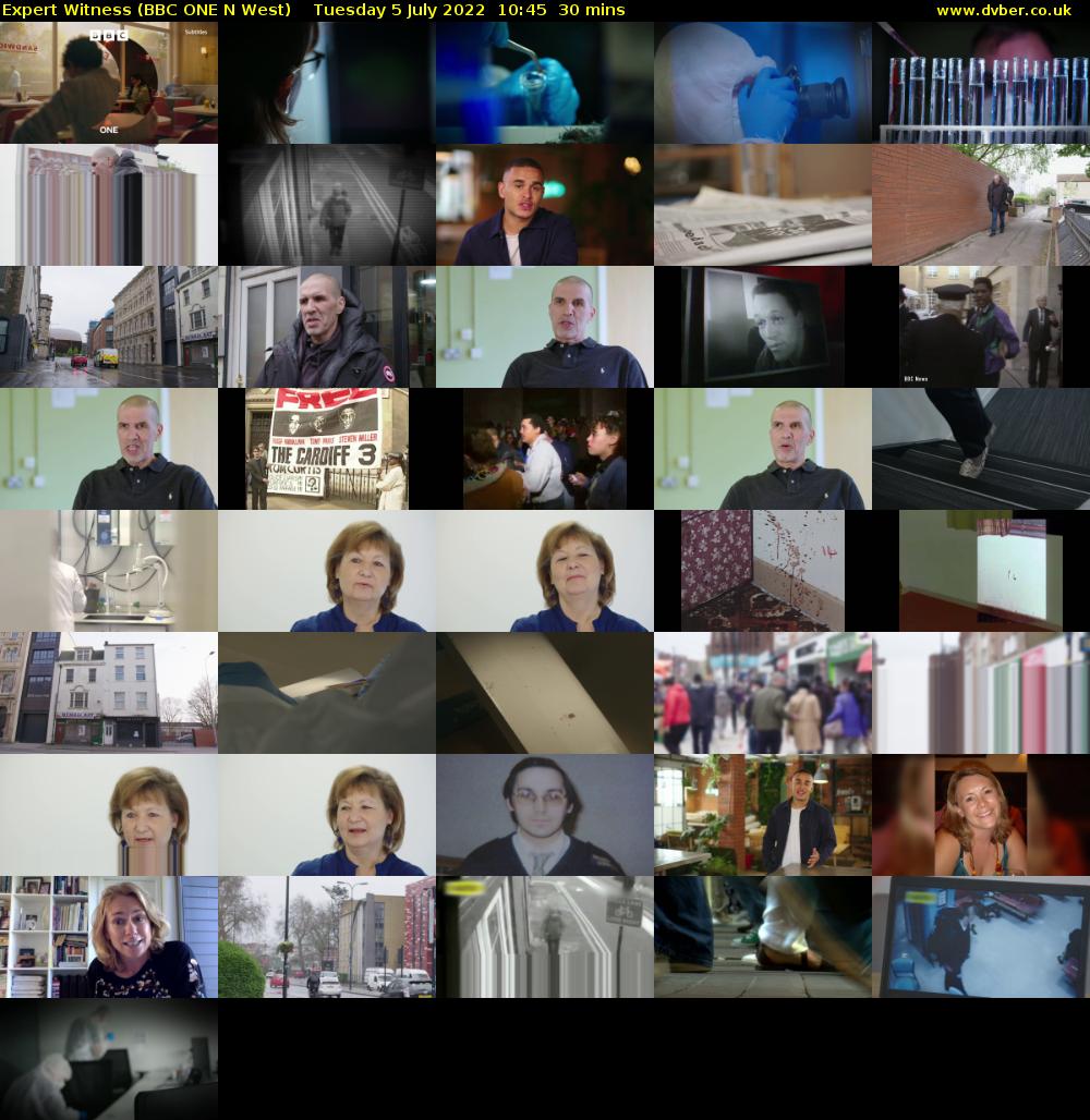 Expert Witness (BBC ONE N West) Tuesday 5 July 2022 10:45 - 11:15
