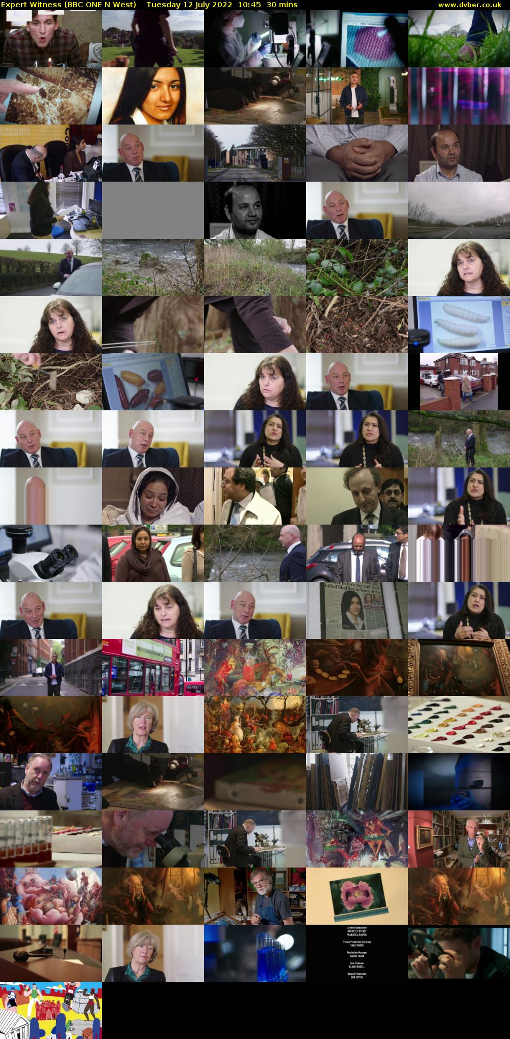 Expert Witness (BBC ONE N West) Tuesday 12 July 2022 10:45 - 11:15