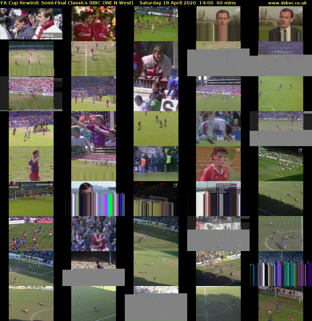 FA Cup Rewind: Semi-Final Classics (BBC ONE N West) Saturday 18 April 2020 14:00 - 15:00