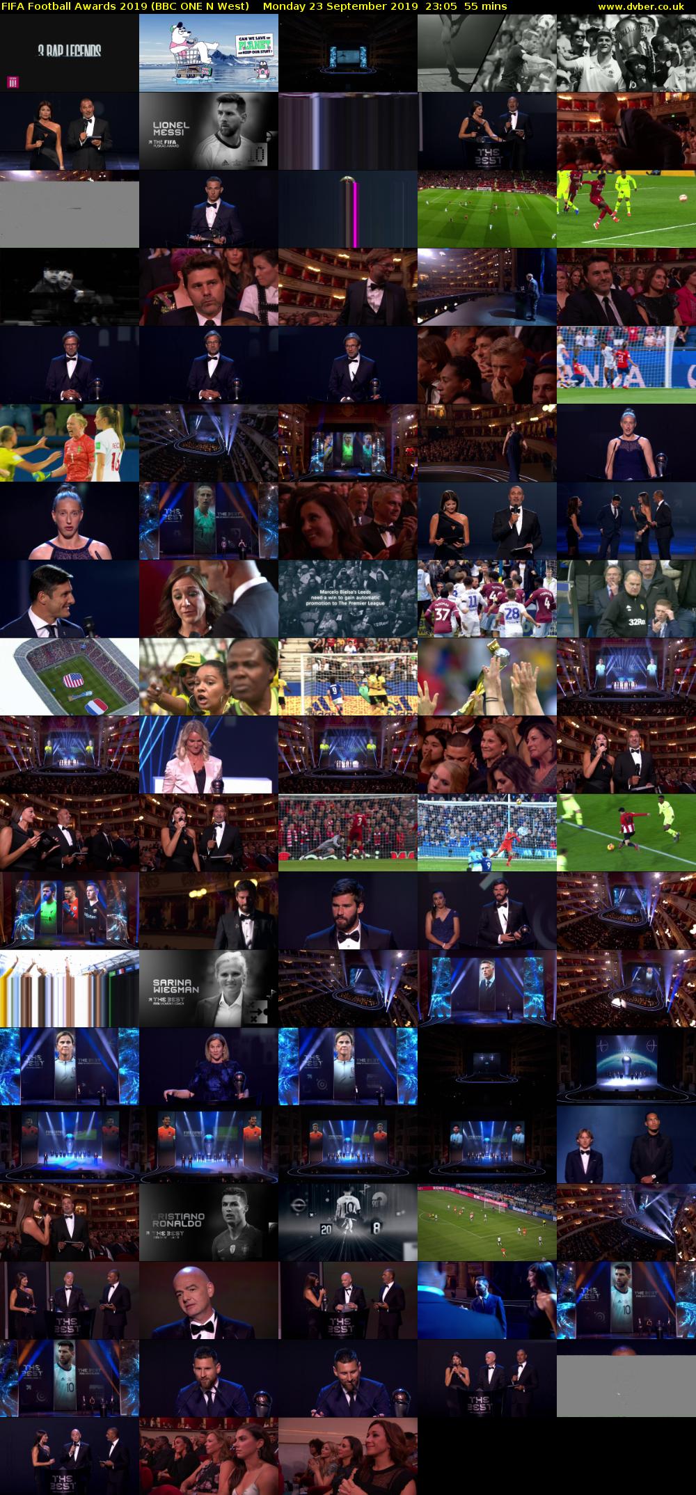 FIFA Football Awards 2019 (BBC ONE N West) Monday 23 September 2019 23:05 - 00:00
