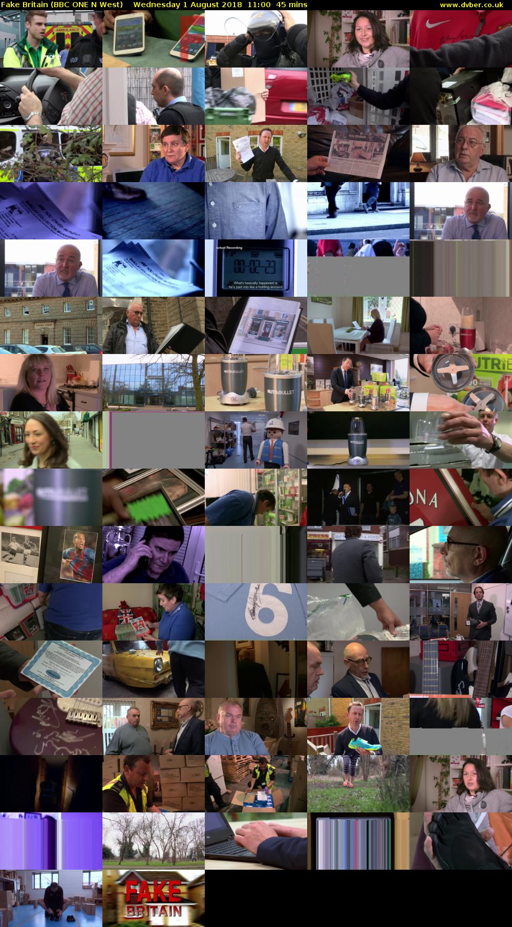 Fake Britain (BBC ONE N West) Wednesday 1 August 2018 11:00 - 11:45