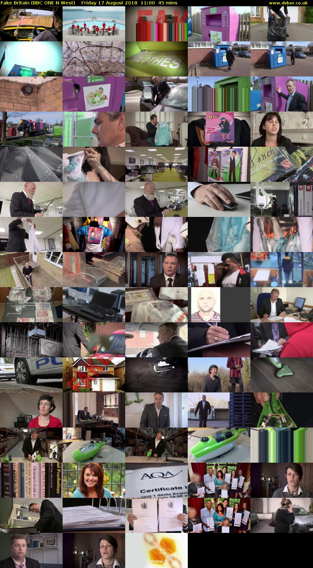 Fake Britain (BBC ONE N West) Friday 17 August 2018 11:00 - 11:45
