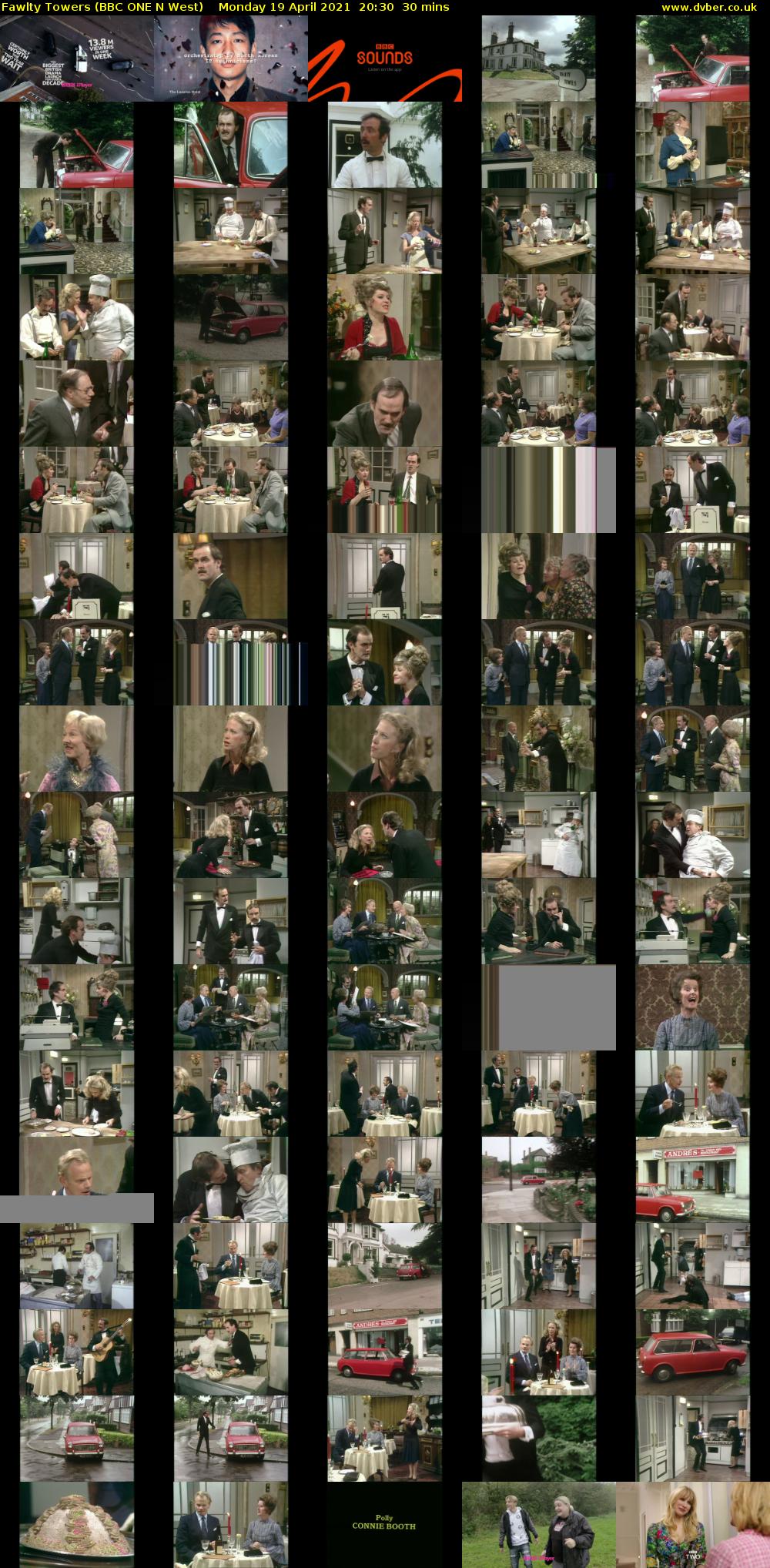 Fawlty Towers (BBC ONE N West) Monday 19 April 2021 20:30 - 21:00