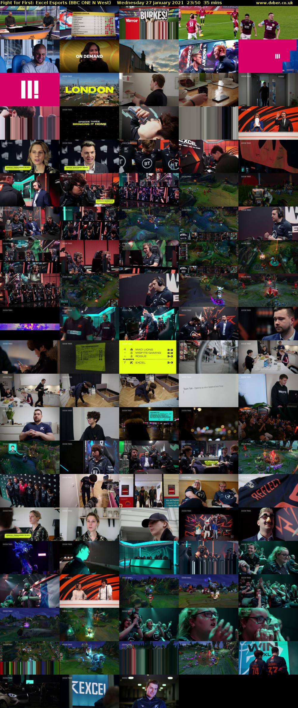 Fight for First: Excel Esports (BBC ONE N West) Wednesday 27 January 2021 23:50 - 00:25