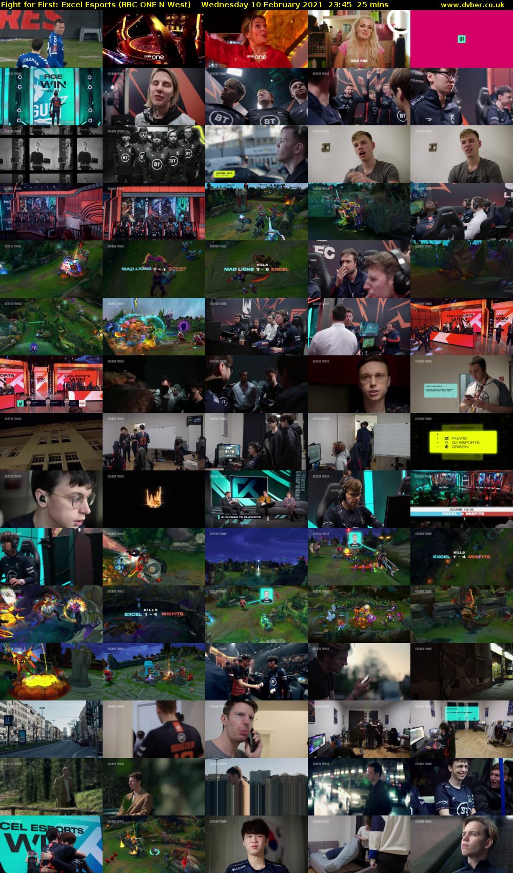 Fight for First: Excel Esports (BBC ONE N West) Wednesday 10 February 2021 23:45 - 00:10