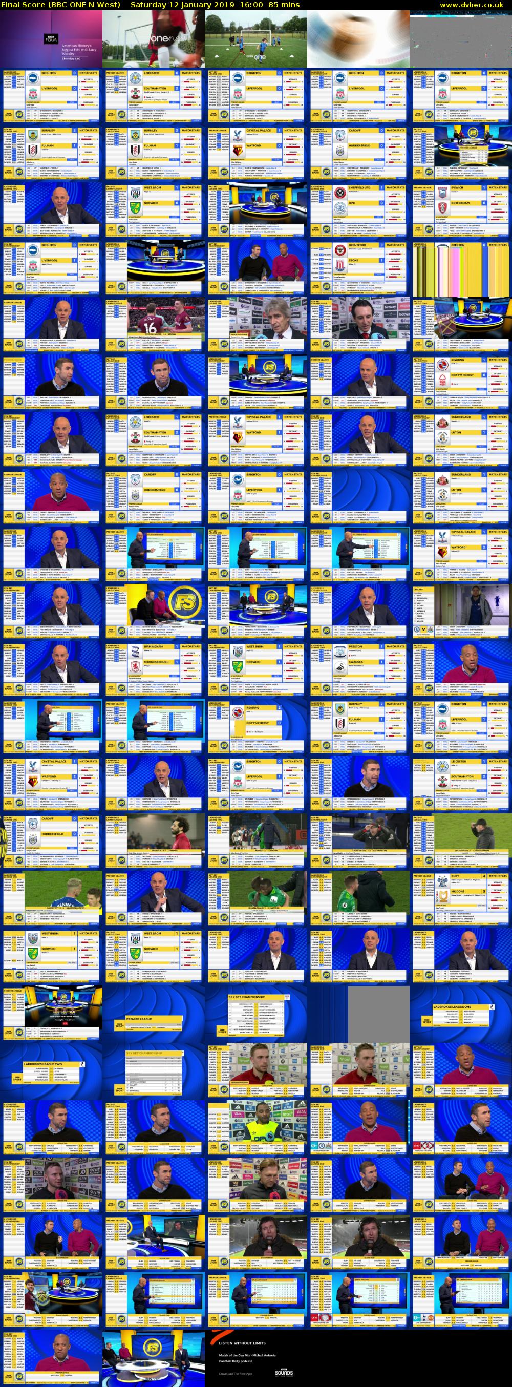 Final Score (BBC ONE N West) Saturday 12 January 2019 16:00 - 17:25