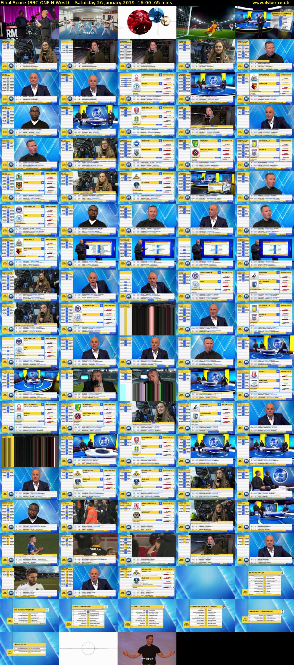 Final Score (BBC ONE N West) Saturday 26 January 2019 16:00 - 17:05