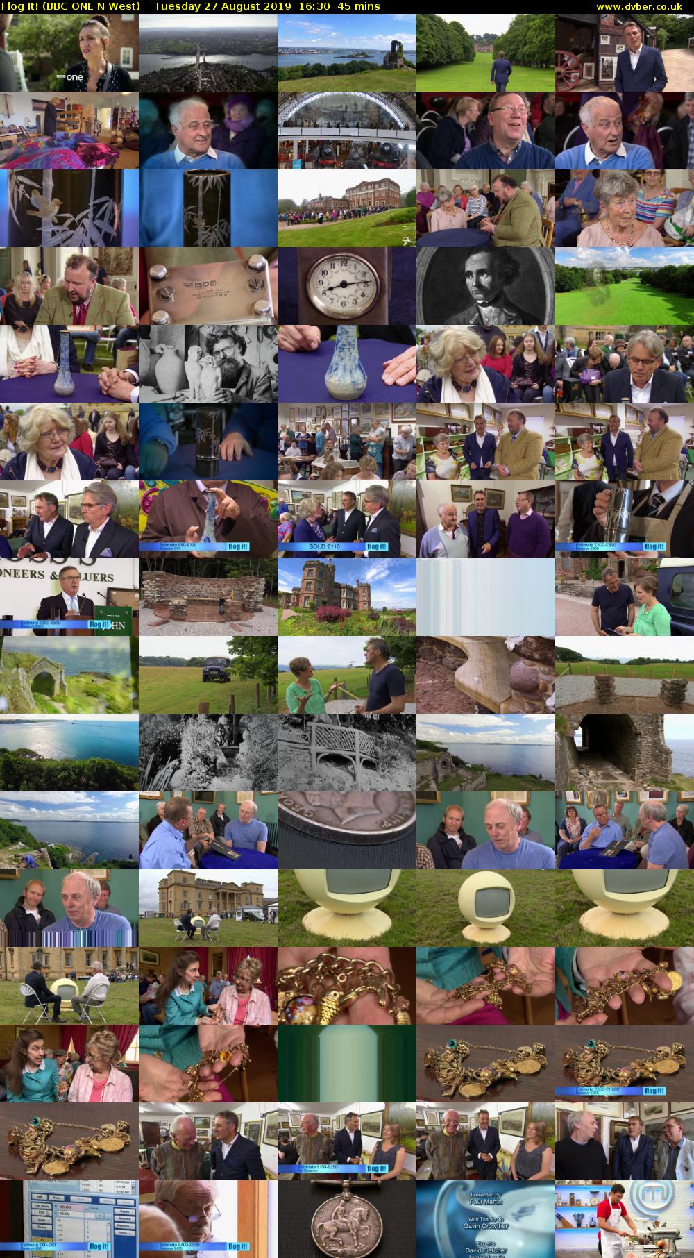 Flog It! (BBC ONE N West) Tuesday 27 August 2019 16:30 - 17:15