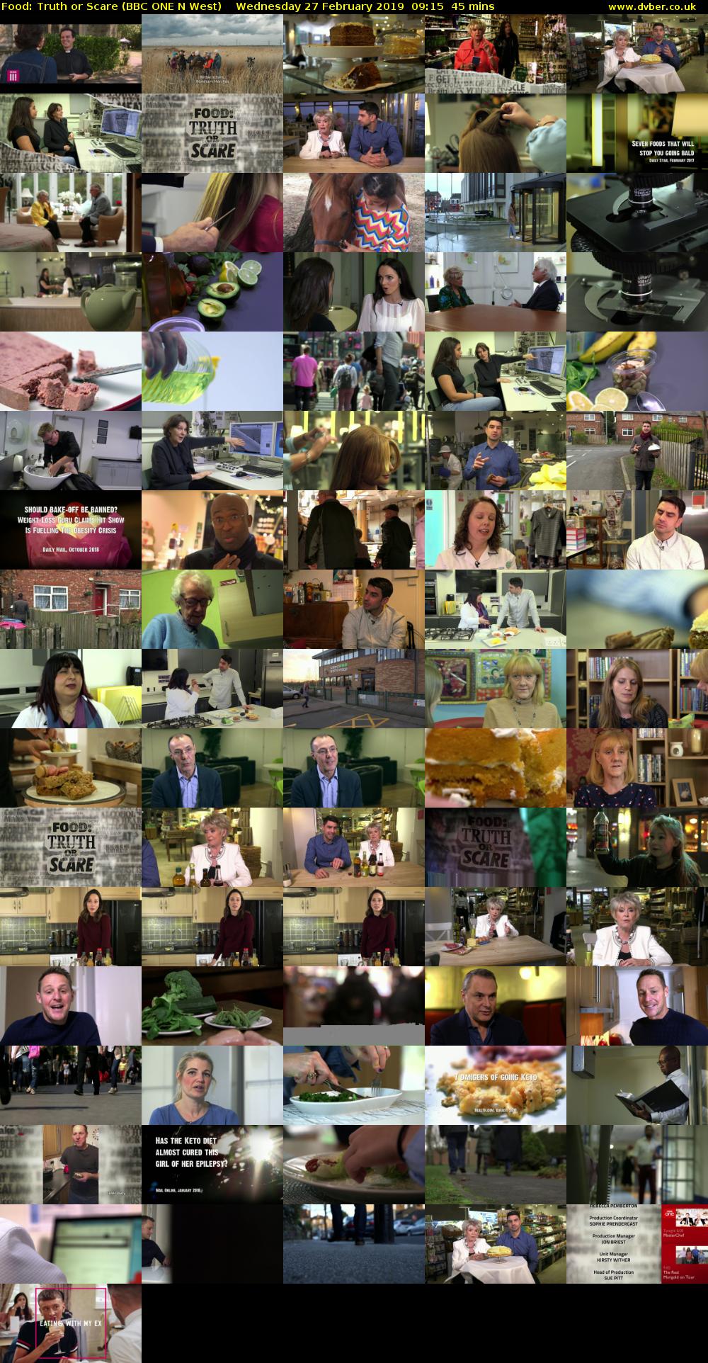 Food: Truth or Scare (BBC ONE N West) Wednesday 27 February 2019 09:15 - 10:00