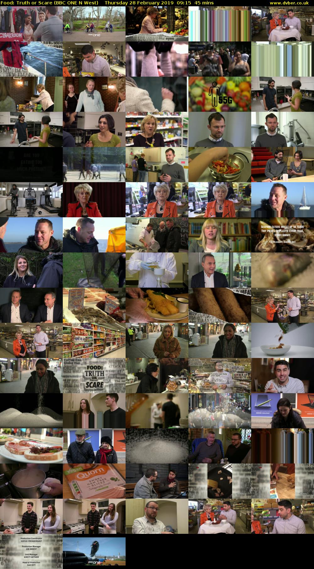 Food: Truth or Scare (BBC ONE N West) Thursday 28 February 2019 09:15 - 10:00
