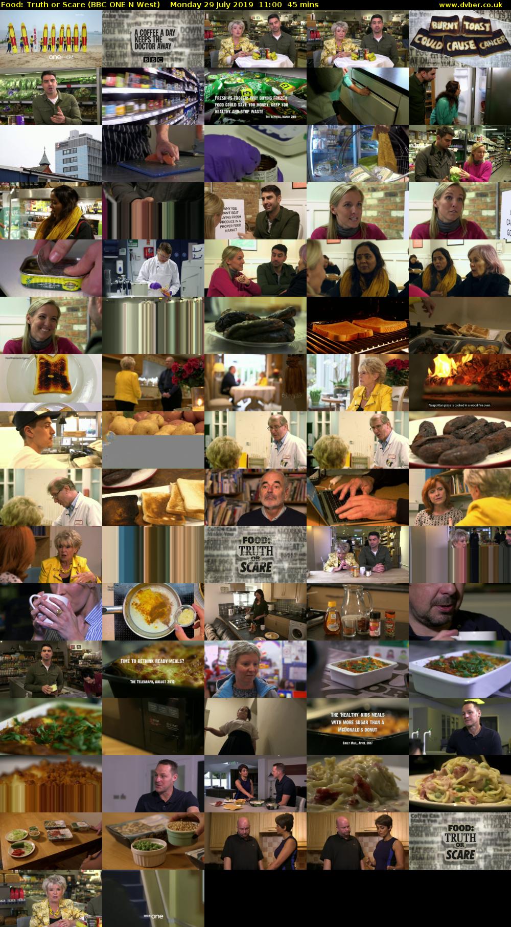 Food: Truth or Scare (BBC ONE N West) Monday 29 July 2019 11:00 - 11:45