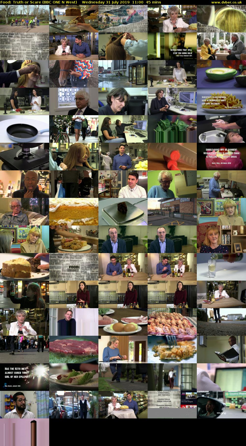Food: Truth or Scare (BBC ONE N West) Wednesday 31 July 2019 11:00 - 11:45