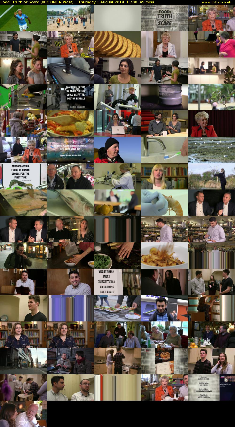 Food: Truth or Scare (BBC ONE N West) Thursday 1 August 2019 11:00 - 11:45