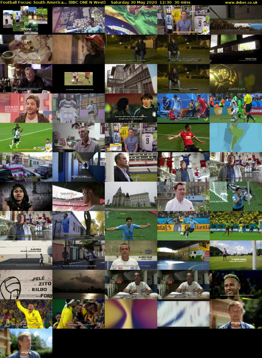 Football Focus: South America... (BBC ONE N West) Saturday 30 May 2020 12:30 - 13:00