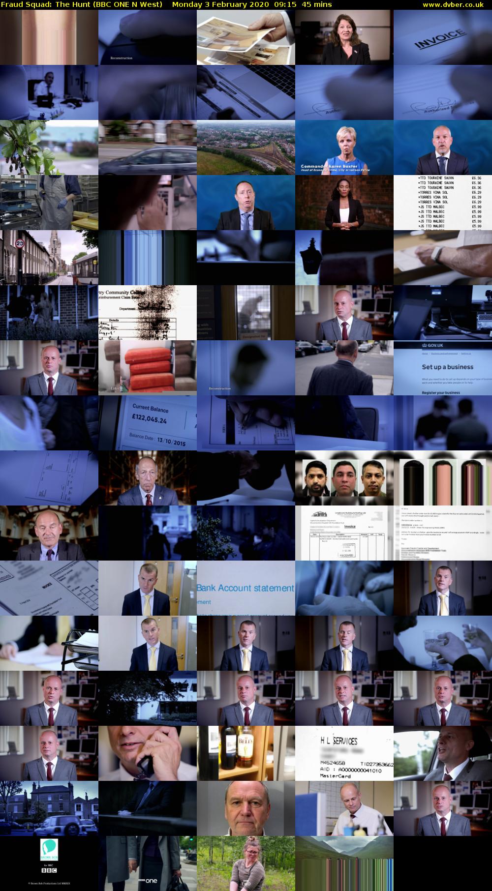Fraud Squad: The Hunt (BBC ONE N West) Monday 3 February 2020 09:15 - 10:00