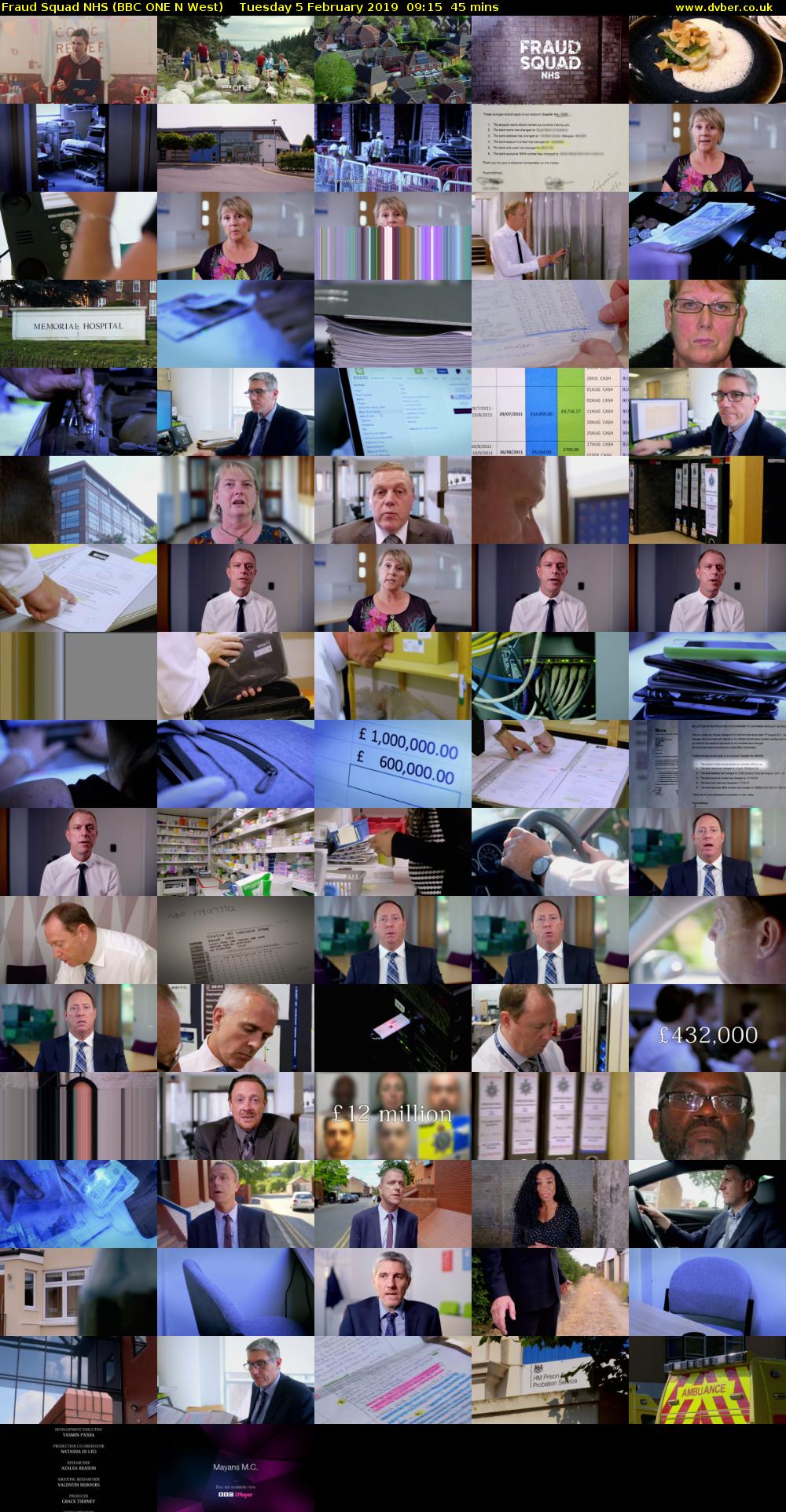 Fraud Squad NHS (BBC ONE N West) Tuesday 5 February 2019 09:15 - 10:00