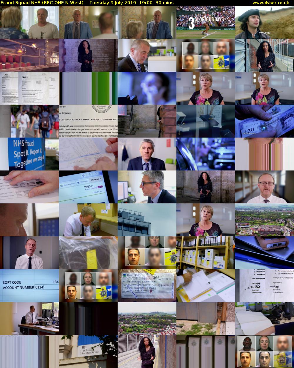 Fraud Squad NHS (BBC ONE N West) Tuesday 9 July 2019 19:00 - 19:30