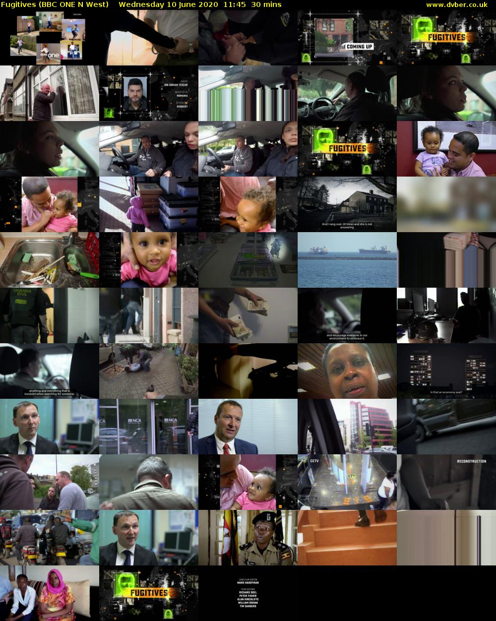 Fugitives (BBC ONE N West) Wednesday 10 June 2020 11:45 - 12:15