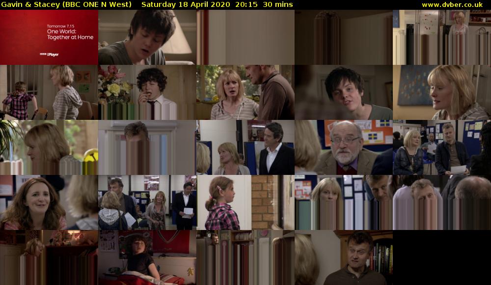Gavin & Stacey (BBC ONE N West) Saturday 18 April 2020 20:15 - 20:45