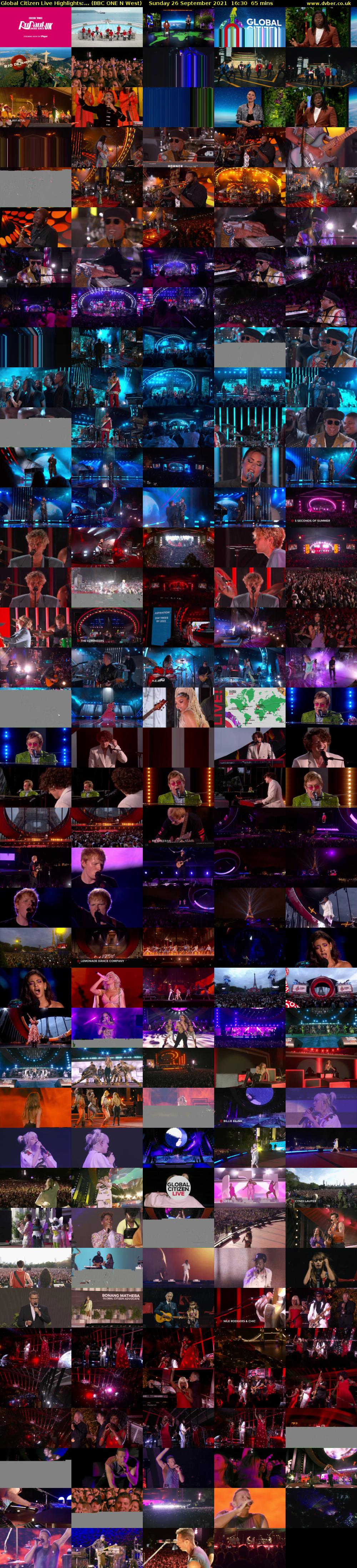 Global Citizen Live Highlights:... (BBC ONE N West) Sunday 26 September 2021 16:30 - 17:35