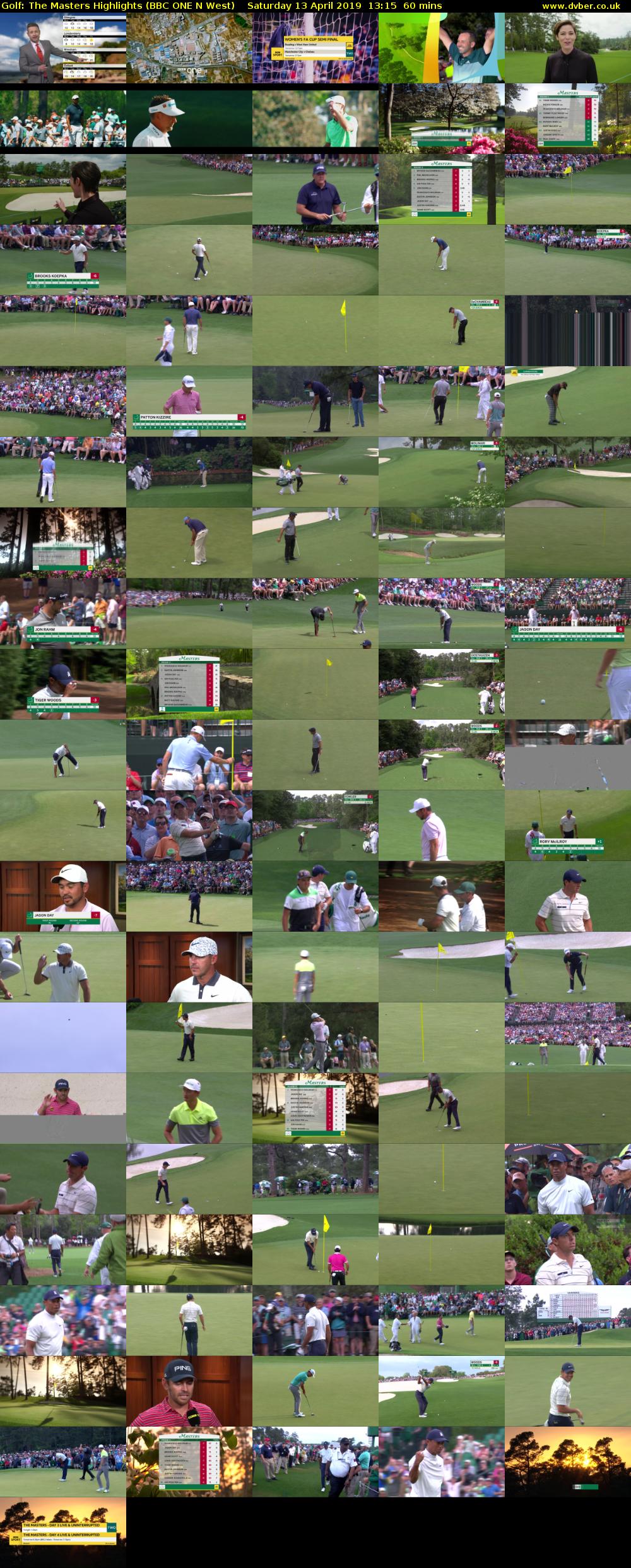 Golf: The Masters Highlights (BBC ONE N West) Saturday 13 April 2019 13:15 - 14:15