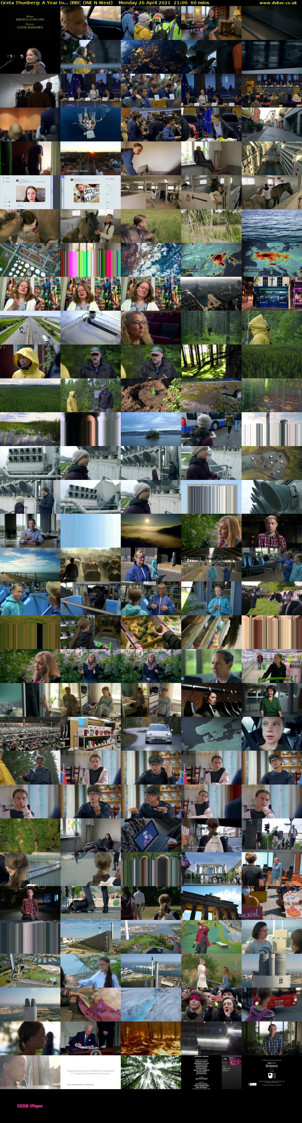 Greta Thunberg: A Year to... (BBC ONE N West) Monday 26 April 2021 21:00 - 22:00