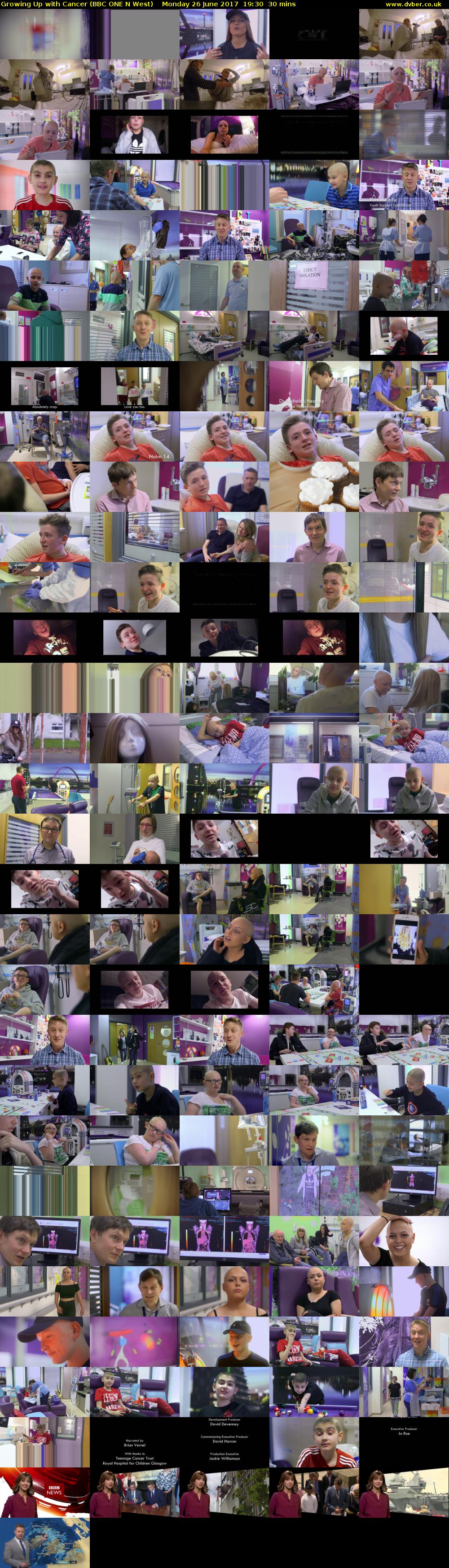 Growing Up with Cancer (BBC ONE N West) Monday 26 June 2017 19:30 - 20:00