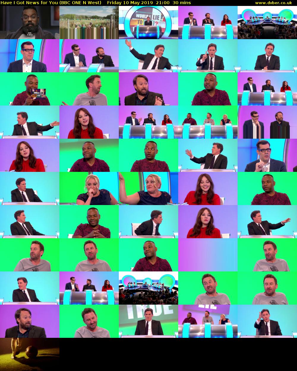 Have I Got News for You (BBC ONE N West) Friday 10 May 2019 21:00 - 21:30
