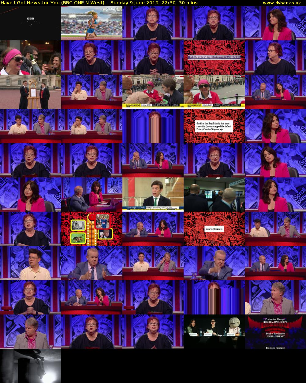 Have I Got News for You (BBC ONE N West) Sunday 9 June 2019 22:30 - 23:00