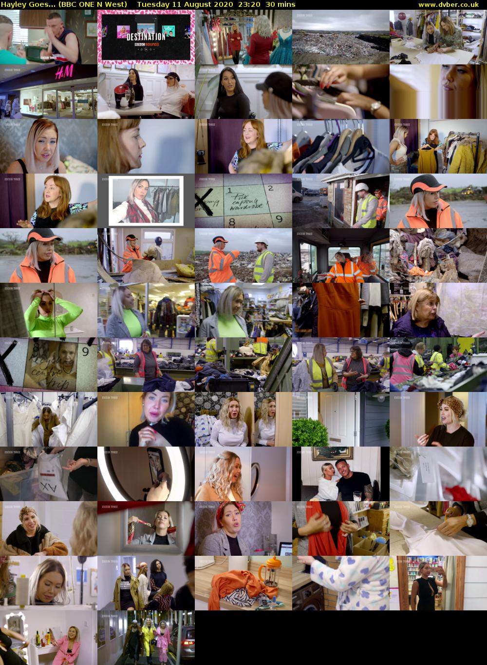 Hayley Goes... (BBC ONE N West) Tuesday 11 August 2020 23:20 - 23:50