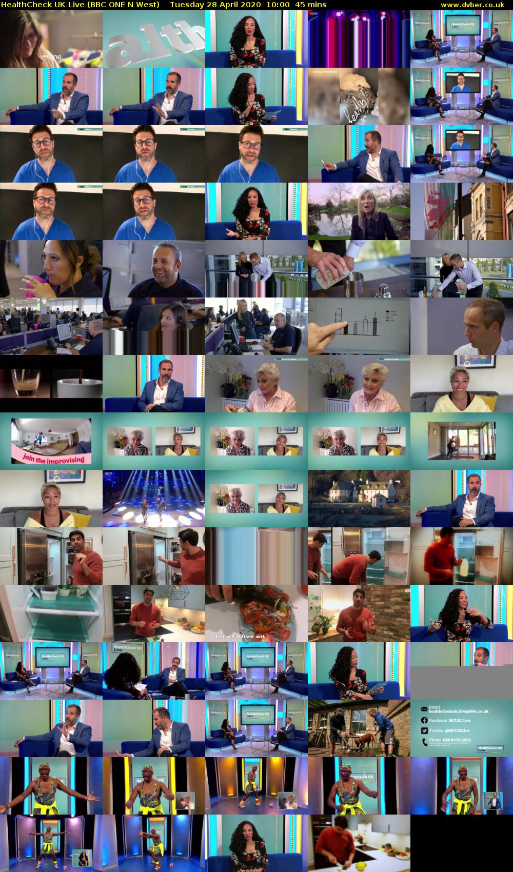 HealthCheck UK Live (BBC ONE N West) Tuesday 28 April 2020 10:00 - 10:45