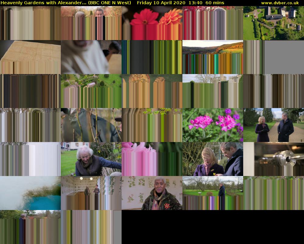 Heavenly Gardens with Alexander... (BBC ONE N West) Friday 10 April 2020 13:40 - 14:40
