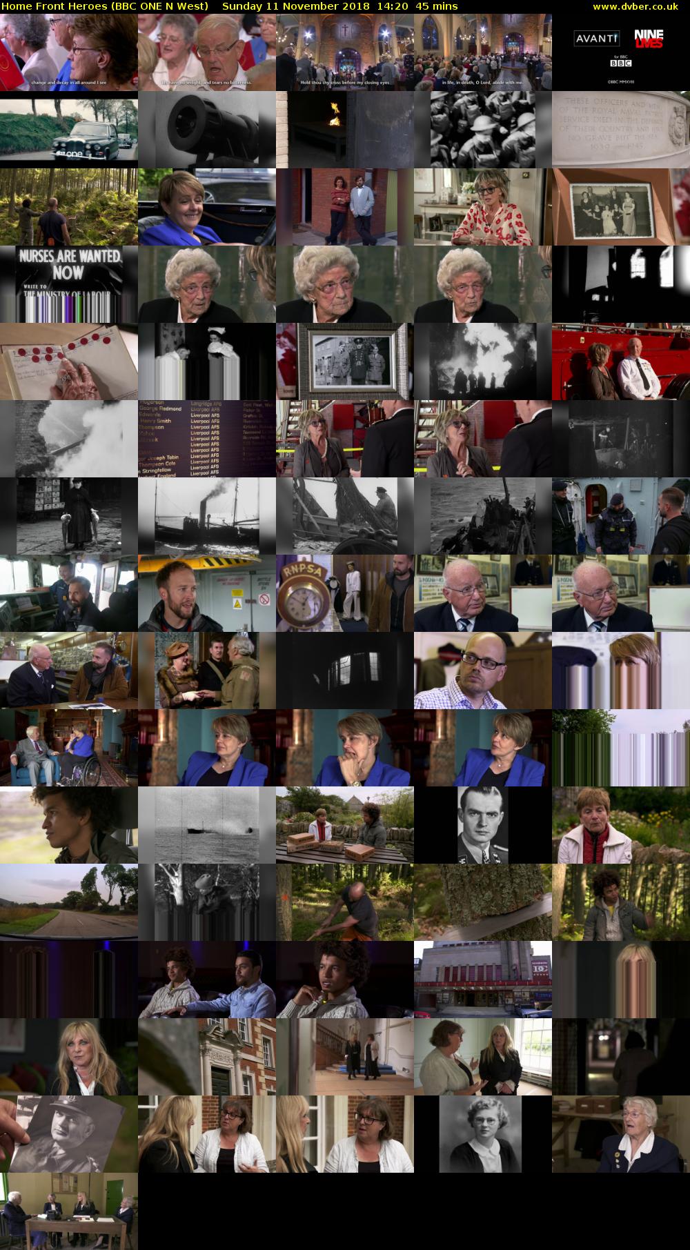 Home Front Heroes (BBC ONE N West) Sunday 11 November 2018 14:20 - 15:05
