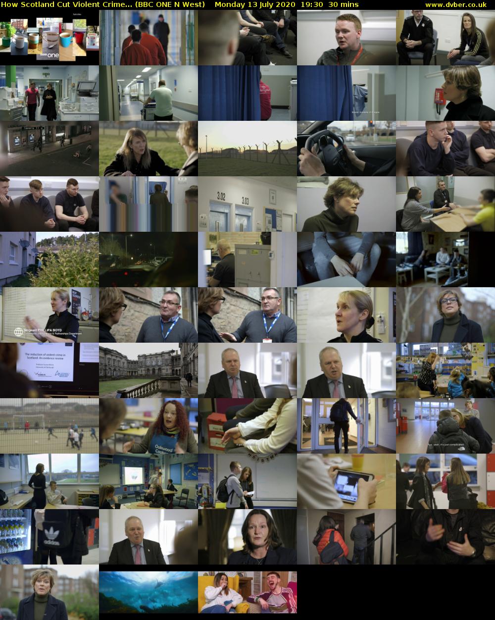 How Scotland Cut Violent Crime... (BBC ONE N West) Monday 13 July 2020 19:30 - 20:00