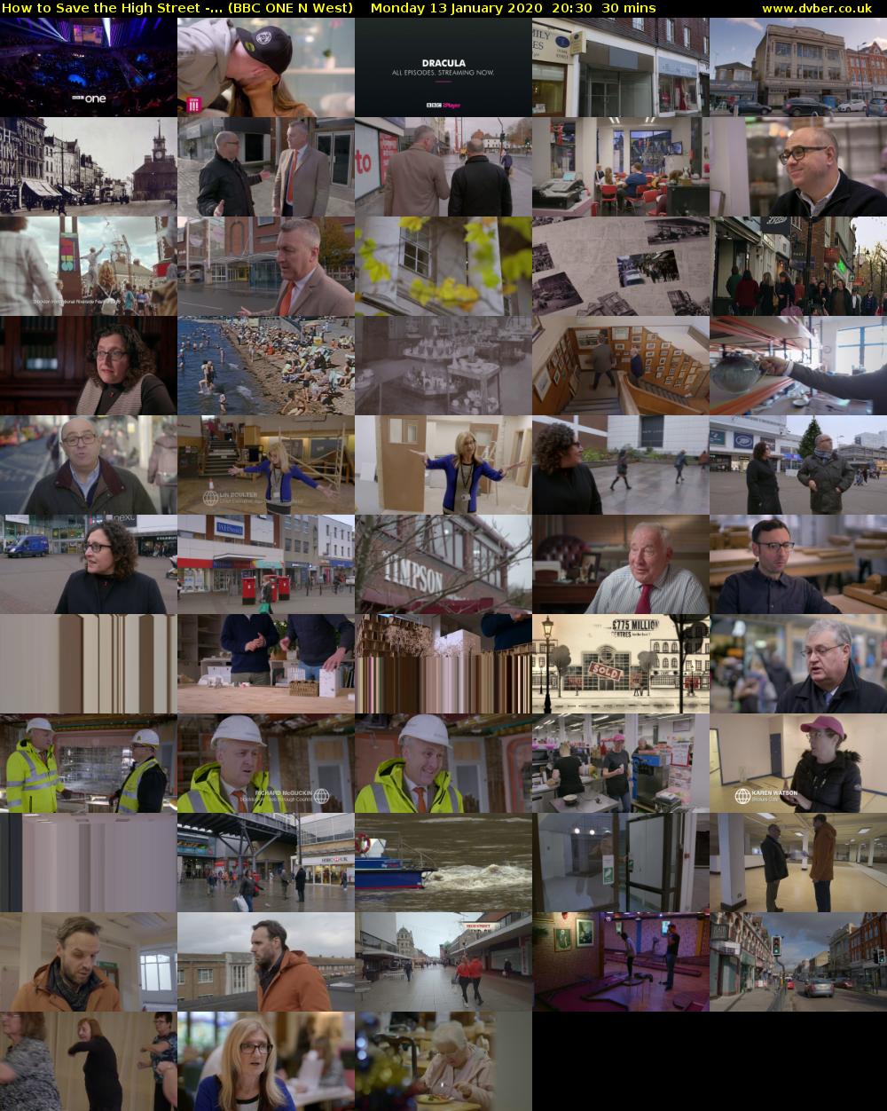 How to Save the High Street -... (BBC ONE N West) Monday 13 January 2020 20:30 - 21:00