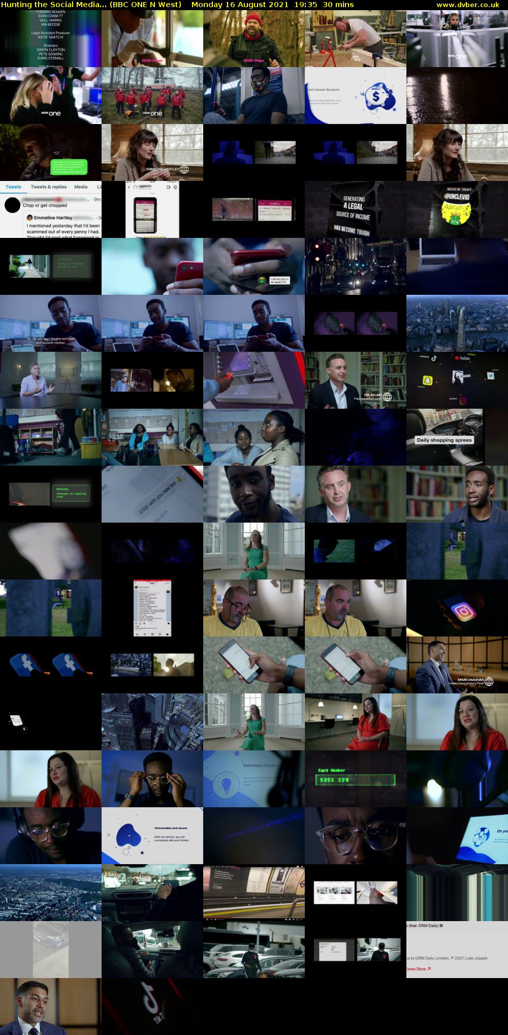 Hunting the Social Media... (BBC ONE N West) Monday 16 August 2021 19:35 - 20:05