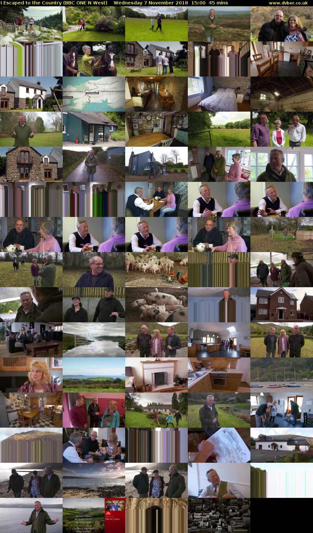 I Escaped to the Country (BBC ONE N West) Wednesday 7 November 2018 15:00 - 15:45